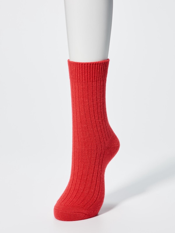 Носки Heattech в рубчик Uniqlo, 00 white — фото 3