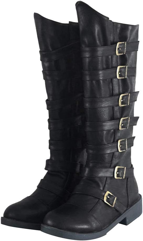 

Мужские ботинки ACE SHOCK в стиле стимпанк, ренессанс, средневековые, для косплея, западные ковбойские и пиратские костюмные ботинки на Хэллоуин, черный