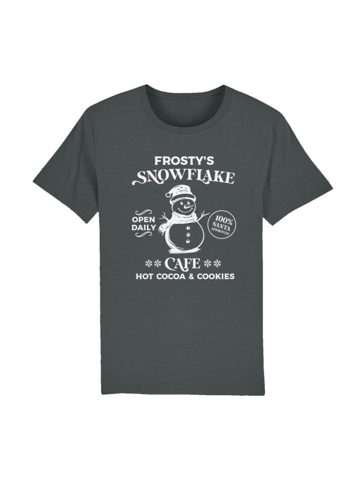 

Футболка F4NT4STIC T-Shirt Frostys Snowflake Cafe Retro Weihnachten, антрацит