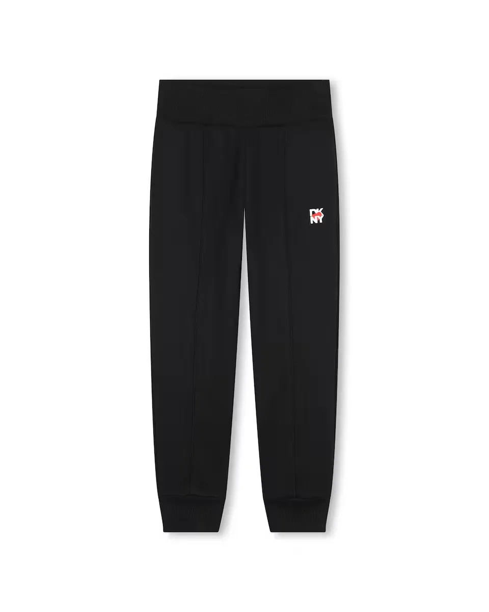 

Черные спортивные брюки из хлопка для девочки DKNY, черный
