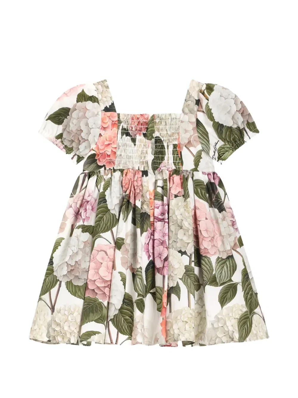 Комплект платья с цветочным узором Dolce & Gabbana Kids, белый — фото 2
