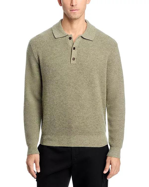 

Свитер-Поло свободного кроя из вафельной вязки Madewell, зеленый