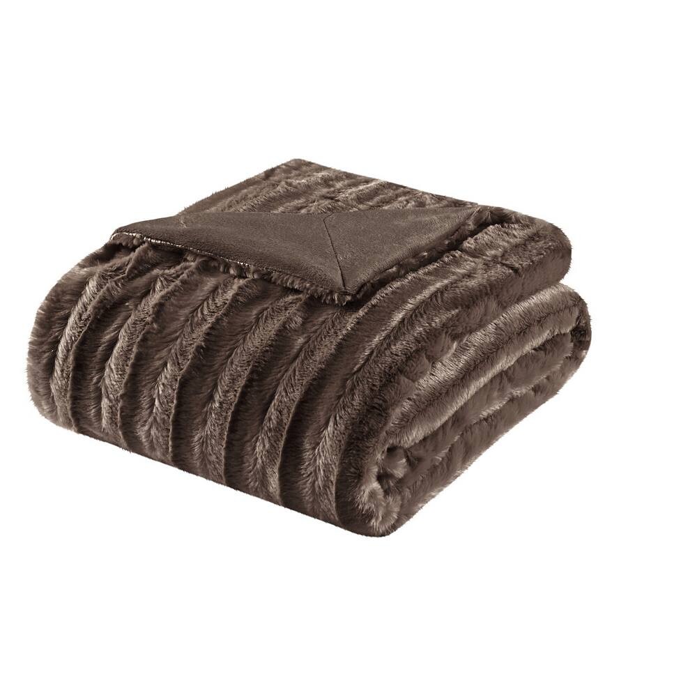 

Плед из искусственного меха Madison Park Duke, цвет Chocolate