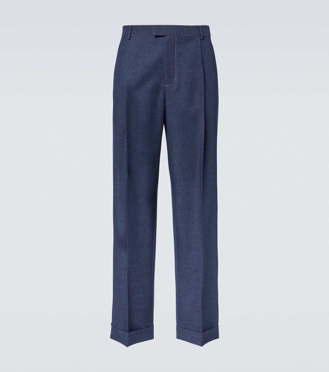 

Широкие брюки из шерстяной ткани drill Bottega Veneta, Dark Indigo