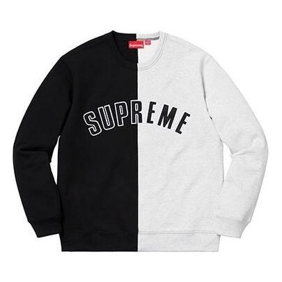 

Свитер fw18 split crewneck sweatshirt 'black' Supreme, черный