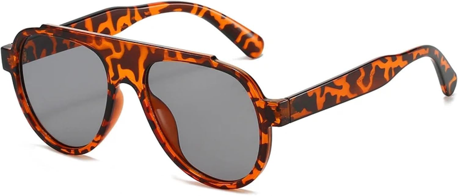 

Модные большие мужские солнцезащитные очки в стиле ретро с градиентным переходом, защита от УФ-излучения UV400, роскошный дизайн, трендовые желто-синие солнцезащитные очки TKKTLLT, Leopard Gray