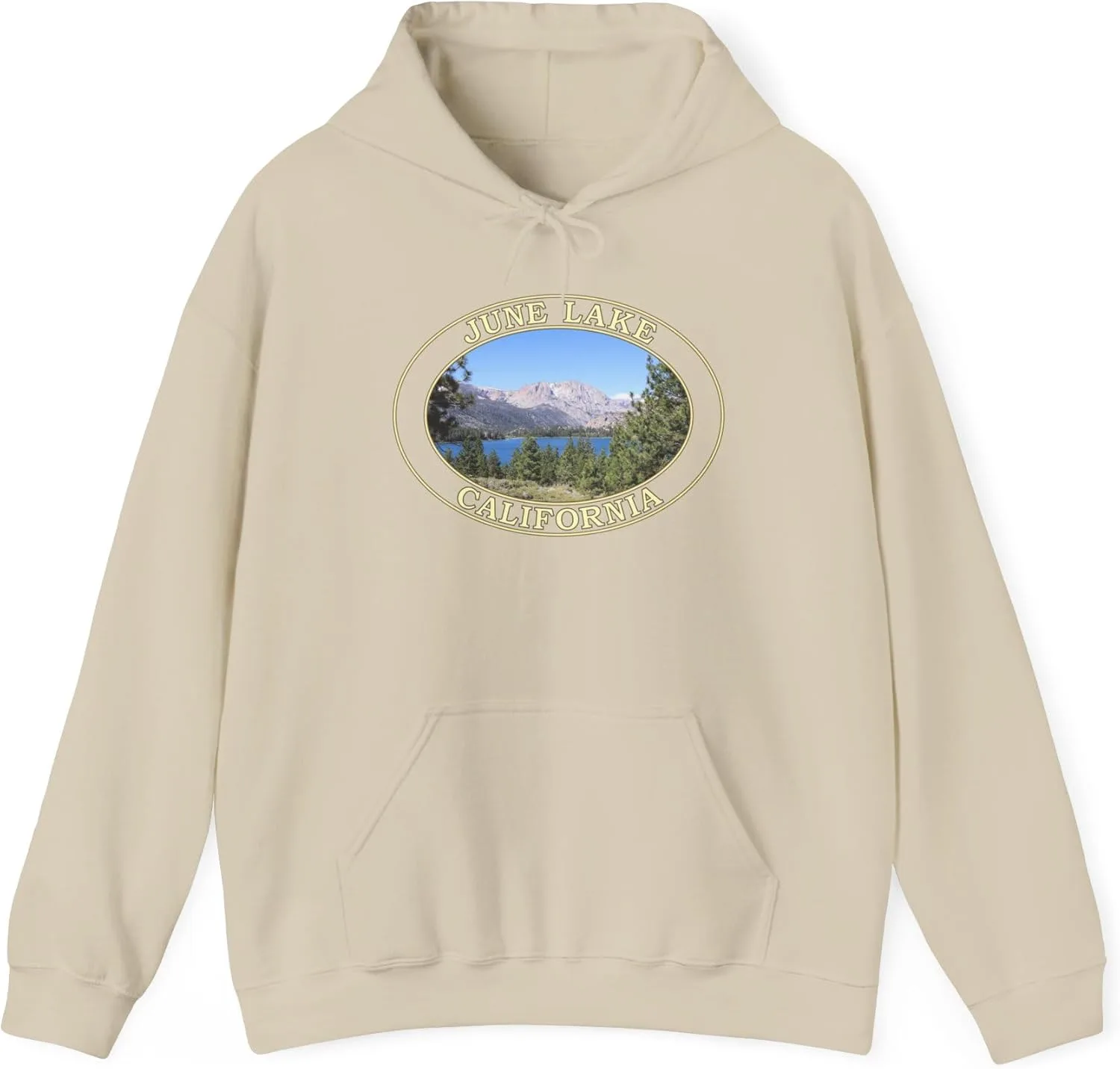 Худи June Lake California - Уютная толстовка GentleSeas с дизайном Mountain Lake - Мягкий теплый флис для любителей природы GENERIC, Sand