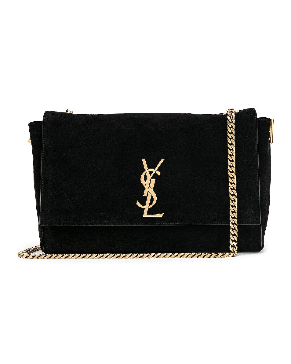 

Двусторонняя сумка-цепочка Kate среднего размера Saint Laurent, черный