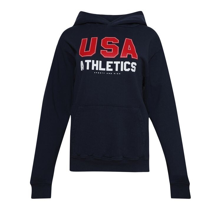 

Худи Sporty & Rich Sporty & Rich USA Athletics Hoodie Navy/Sports Red/White, синий