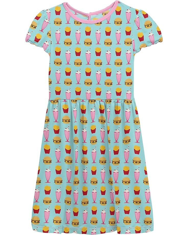 

Платье Kickee Pants Flutter Sleeve Twirl Dress, цвет Summer Sky Cheeseburger