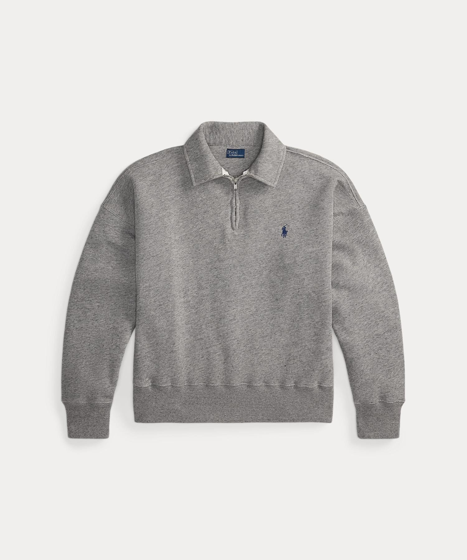 Легкая флисовая кофта с молнией до середины груди Polo Ralph Lauren, 020 Gray