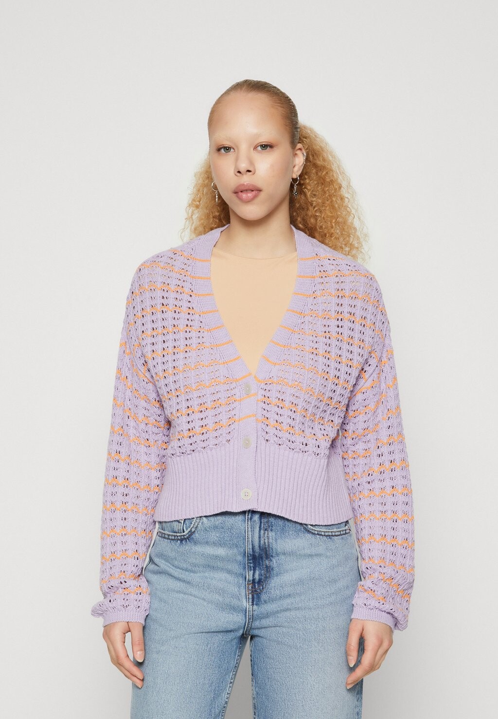 

Кардиган ONLASA V NECK CARDIGAN ONLY, цвет pastel lilac/tangerine