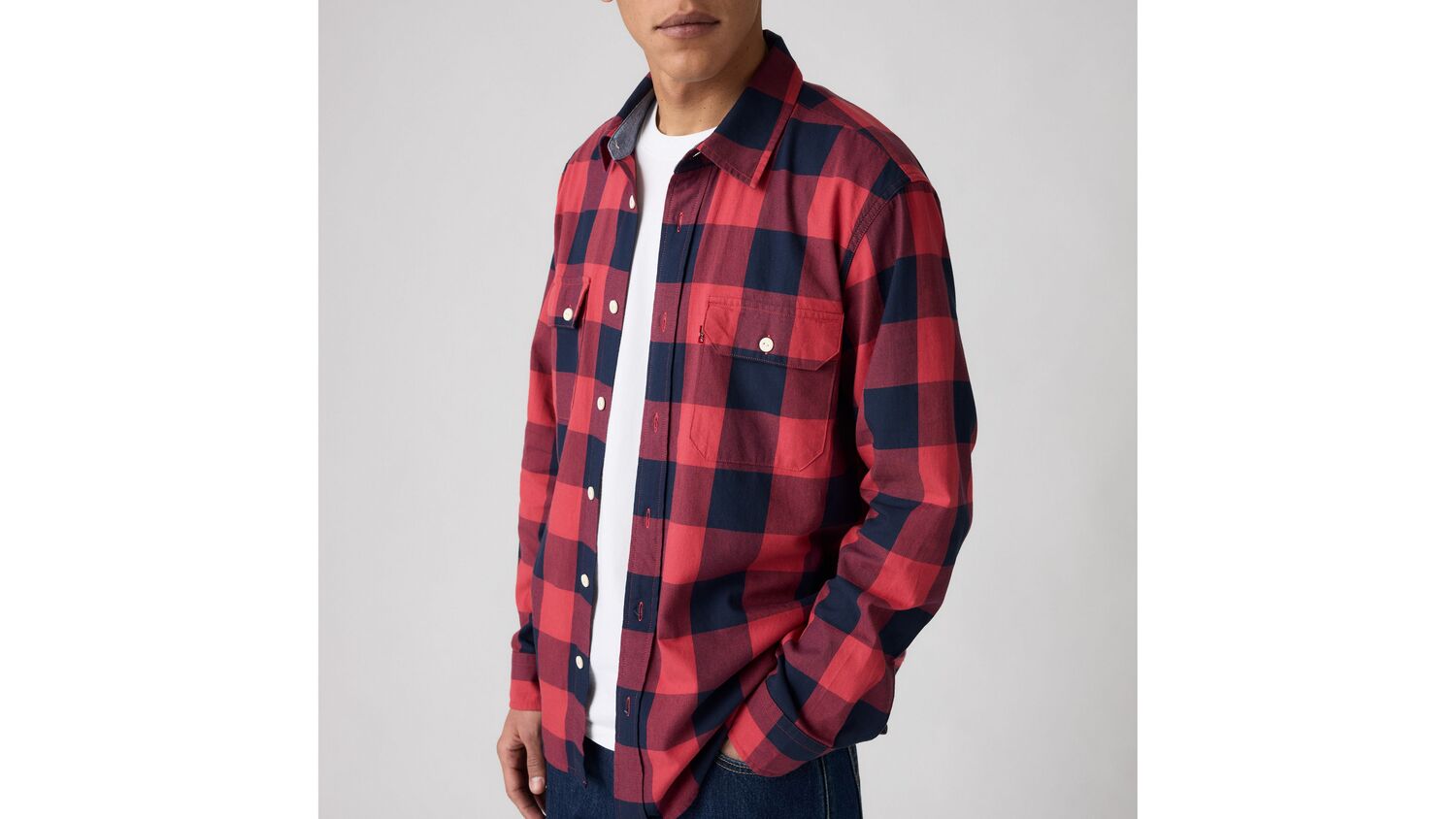 Классическая рабочая рубашка Levi's, Albany Plaid Jalapeno - Red — фото 4