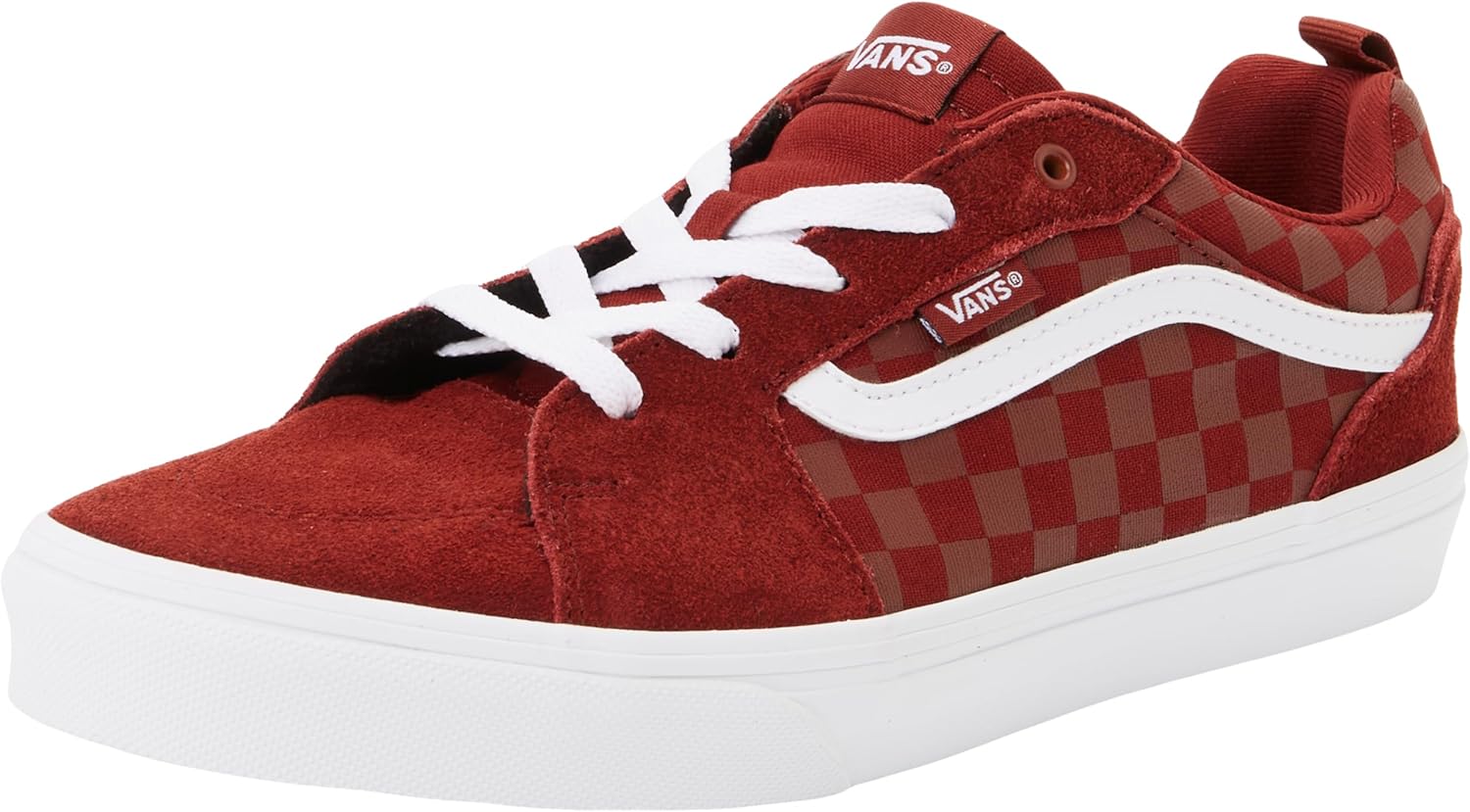 

Vans Unisex-Child Filmore Shoe | Низкие модные кроссовки для мальчиков и девочек, для школы и повседневной носки, Tonal Check Brick Red