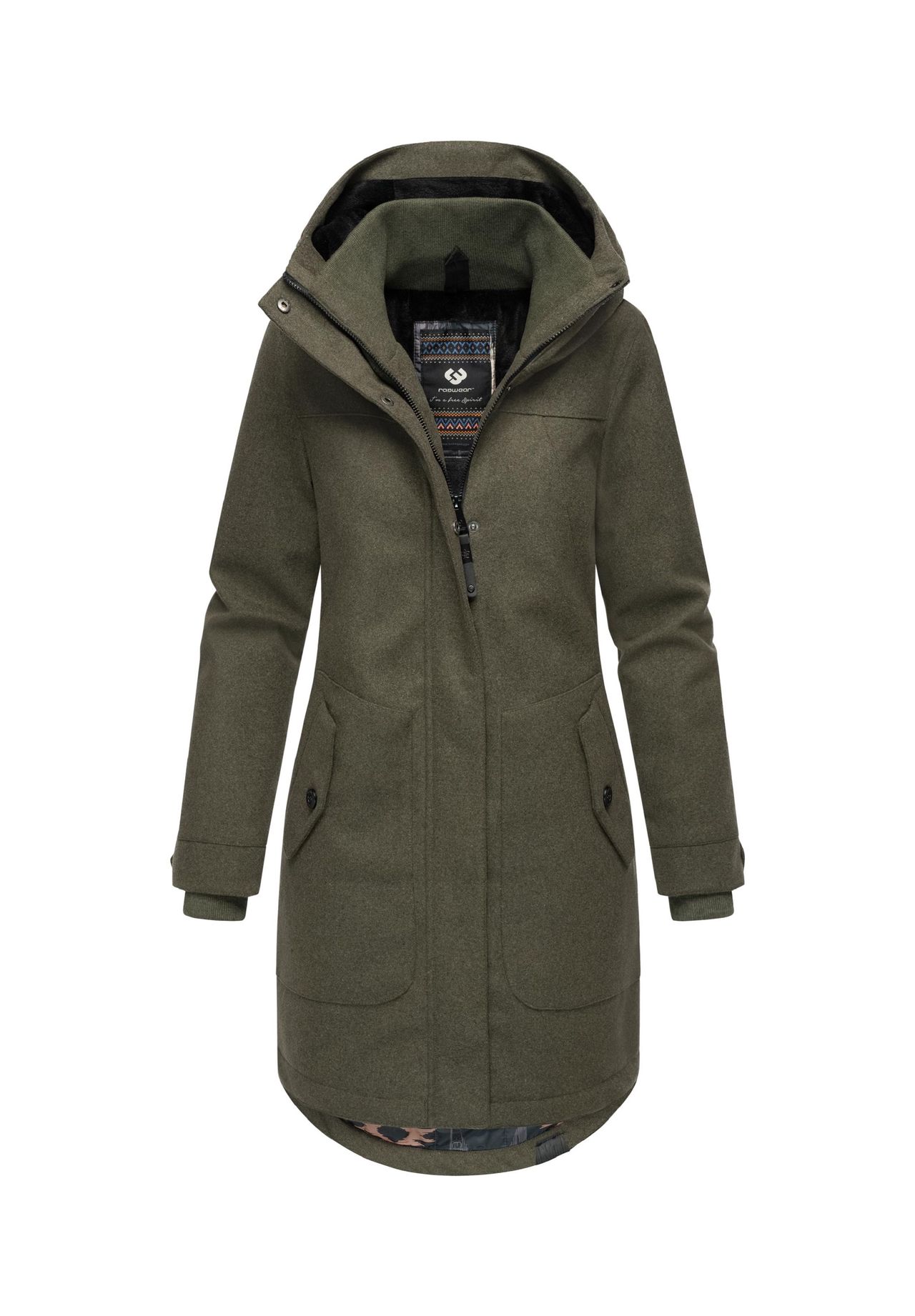 

Зимнее пальто Jannisa Coat Ragwear, темно-оливковый