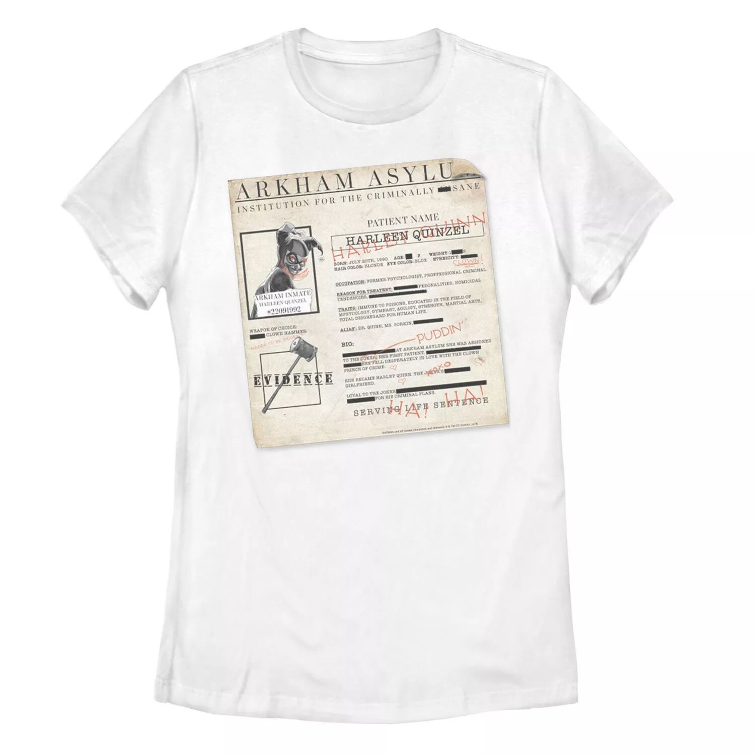 

Футболка с рисунком Harley Quinn «Arkham Asylum» для юниоров Licensed Character