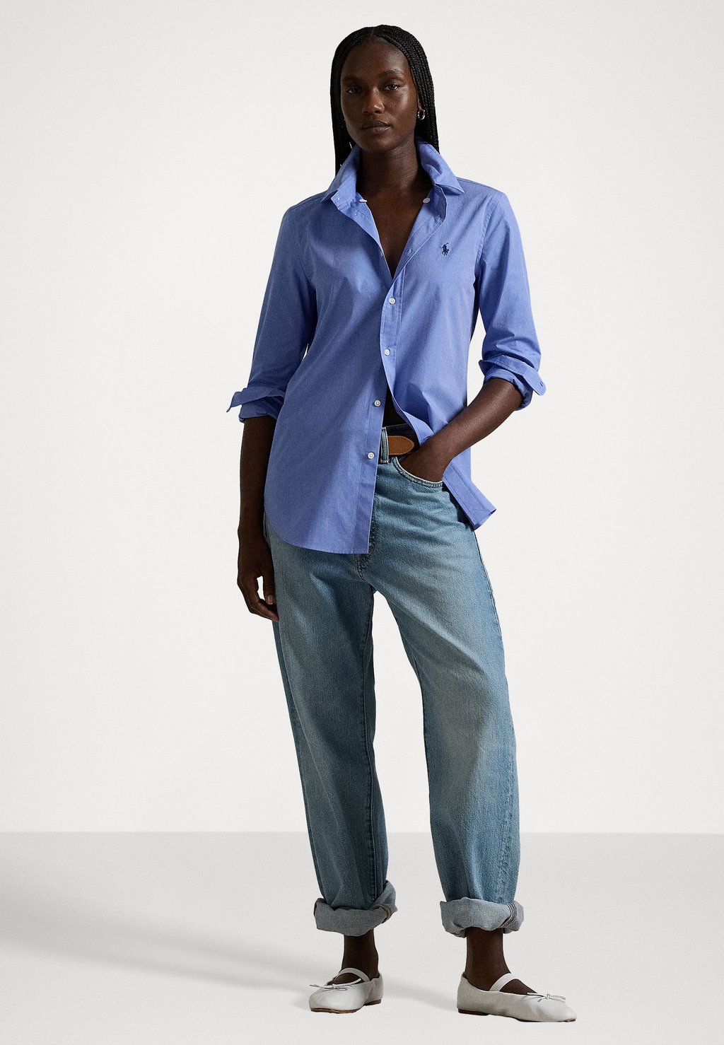 

Блузка на пуговицах STRETCH SLIM FIT COTTON SHIRT Polo Ralph Lauren, синий