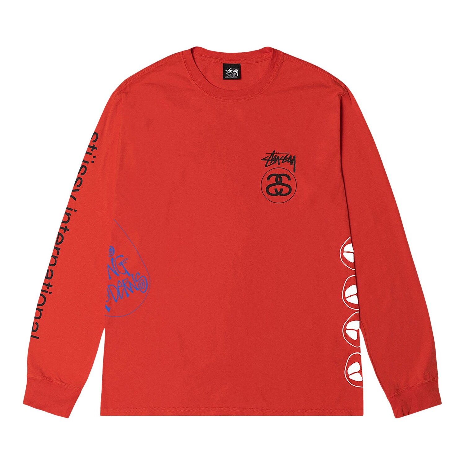

Футболка с длинными рукавами Stussy Test Strike, окрашенная в пигмент, цвет Томатный