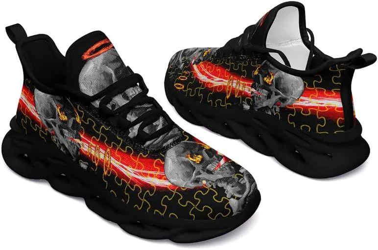 

Модные кроссовки с черепом для мужчин и женщин, с дерзкой элегантностью, готические легкие кроссовки из сетки EVA для ходьбы, тенниса и спорта AWSOLE