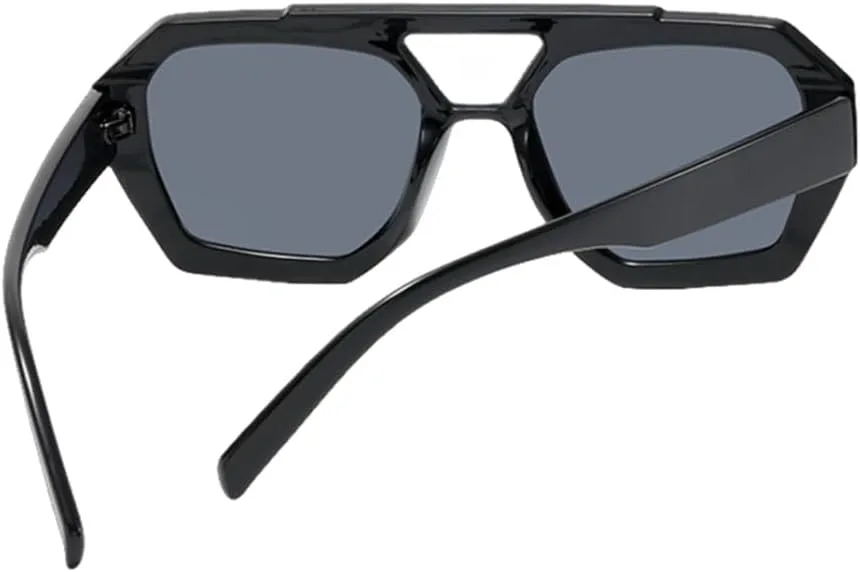 

Ретро-солнцезащитные очки с двойной перемычкой для женщин, крупная оправа, леопардовый коричневый градиент, модные солнцезащитные очки для мужчин MTZJH, C1 Black Grey