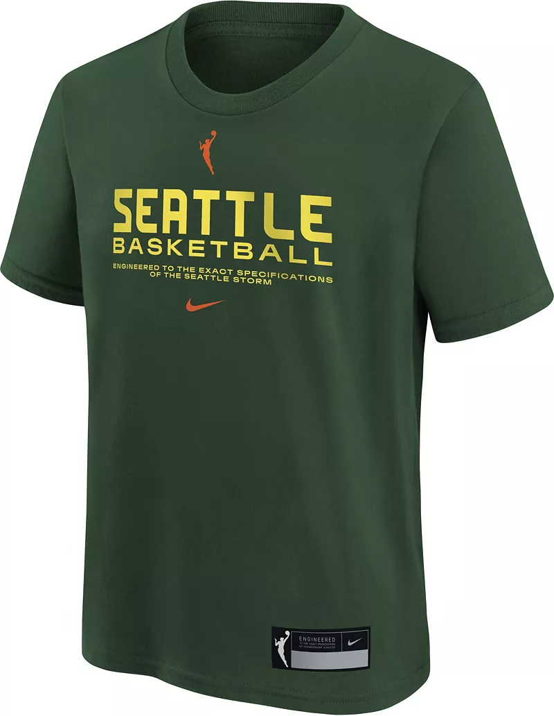 

Хлопковая футболка Nike Youth Seattle Storm Green Performance Outerstuff