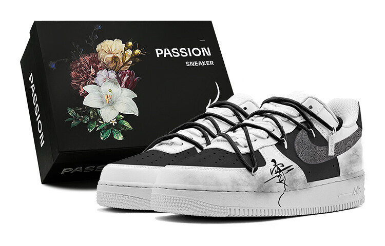 

Кроссовки Nike Air Force 1 Skateboarding Shoes Men Low-top White, черный