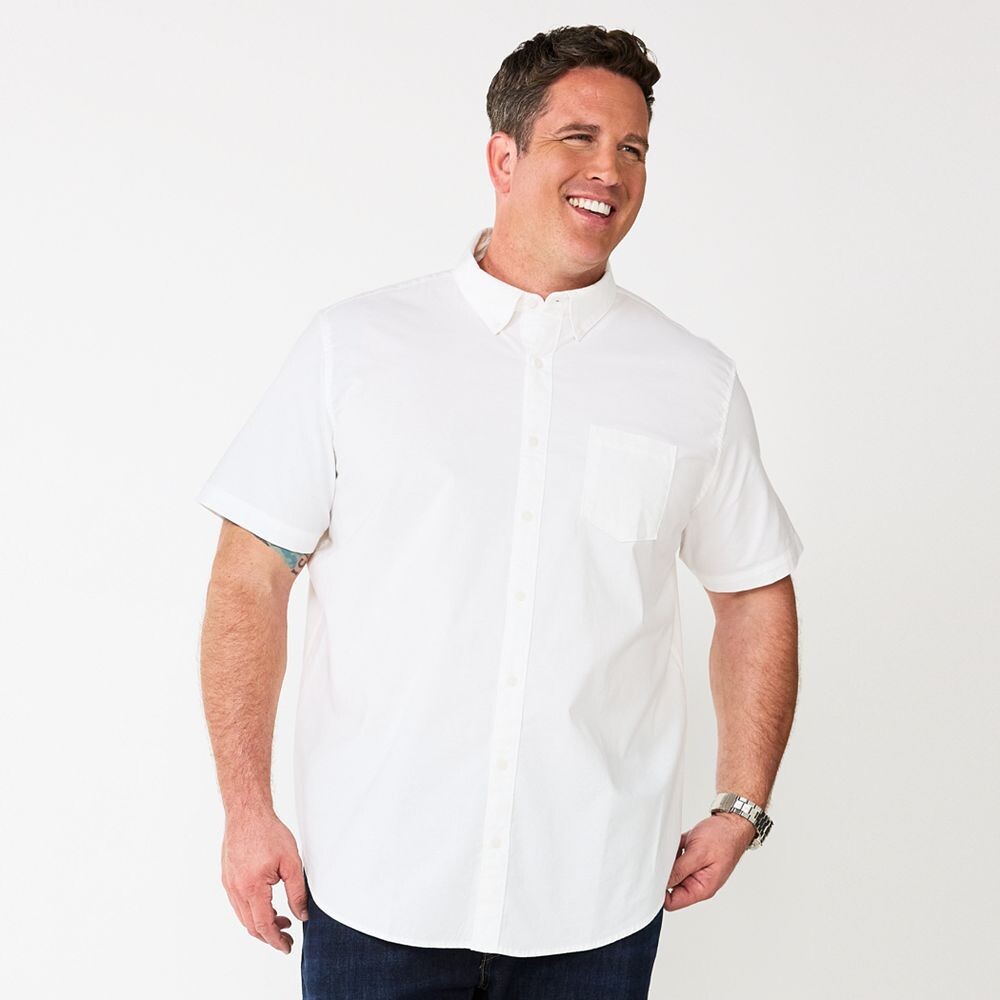 

Рубашка на пуговицах Big & Tall Sonoma Goods For Life идеальной длины, цвет White Oxford