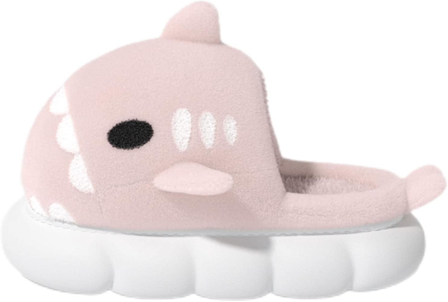 

Милые мультяшные тапочки с акулами Zureto из хлопка, зимние домашние и тапочки для женщин и мужчин, розовый