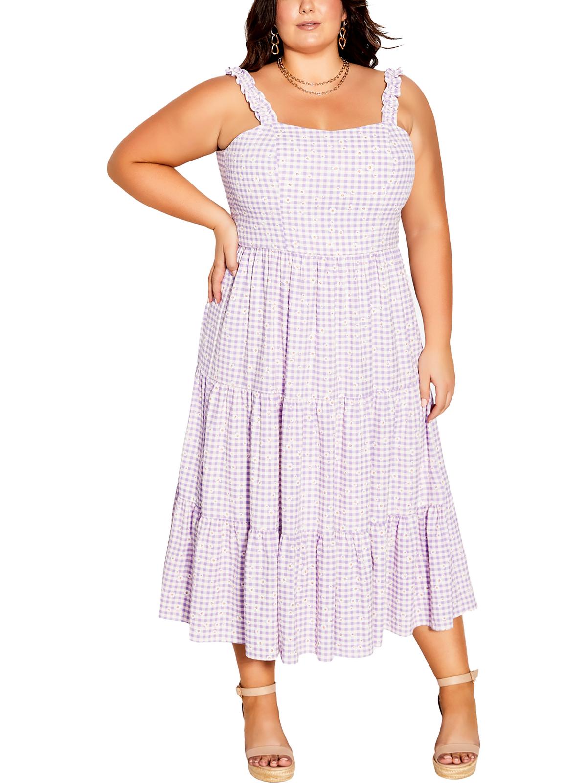 

Плюс Женский Цветочный Длинный Сарафан City Chic, цвет gingham daisy