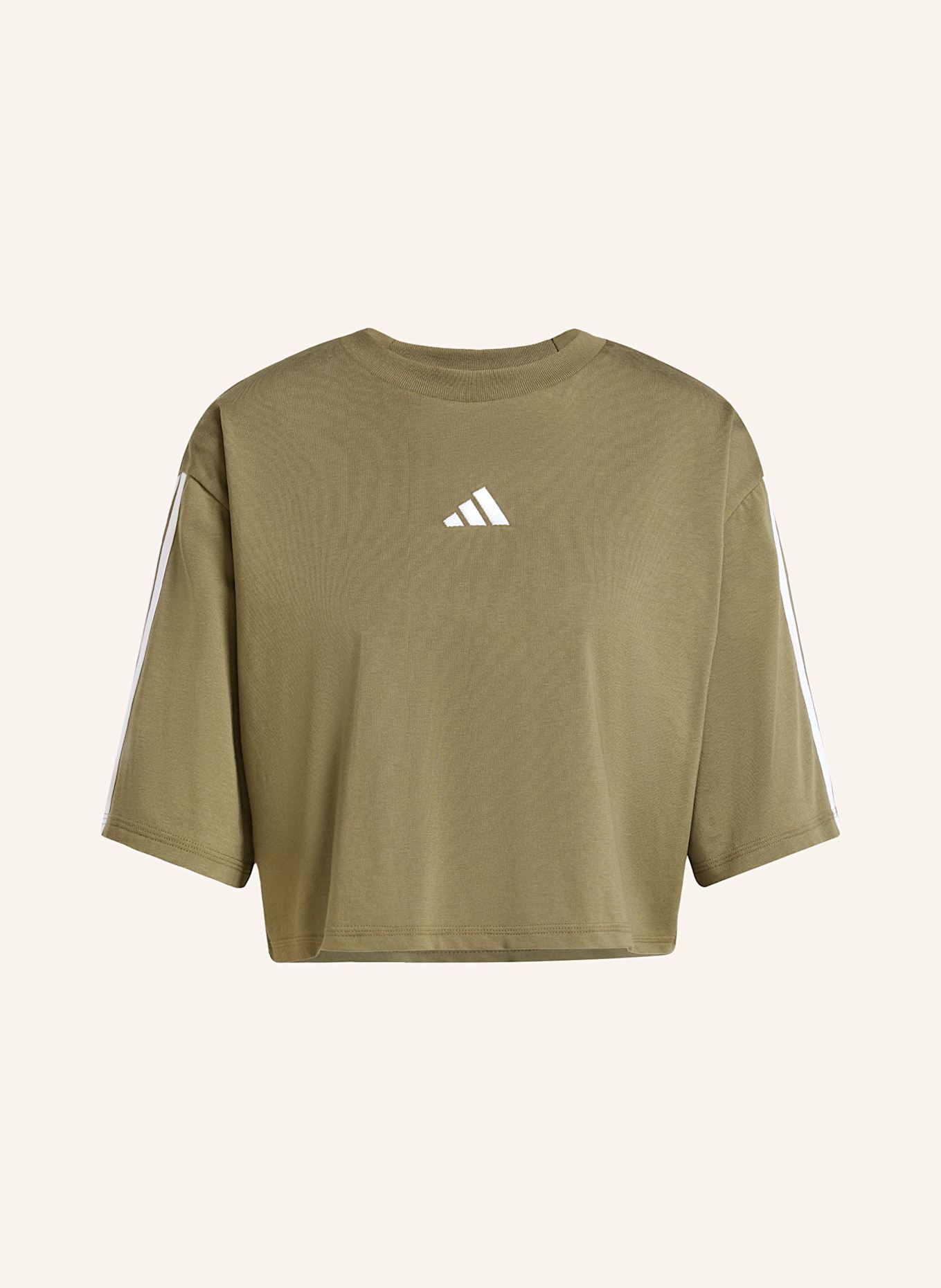 

Укороченная рубашка Essentials 3-полоски Adidas, зеленый