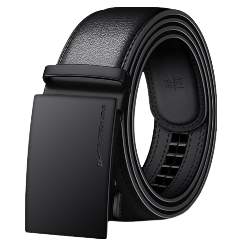 

WARRIOR Мужской ремень из спилка бычьей кожи шириной 3.5, Fashion Black
