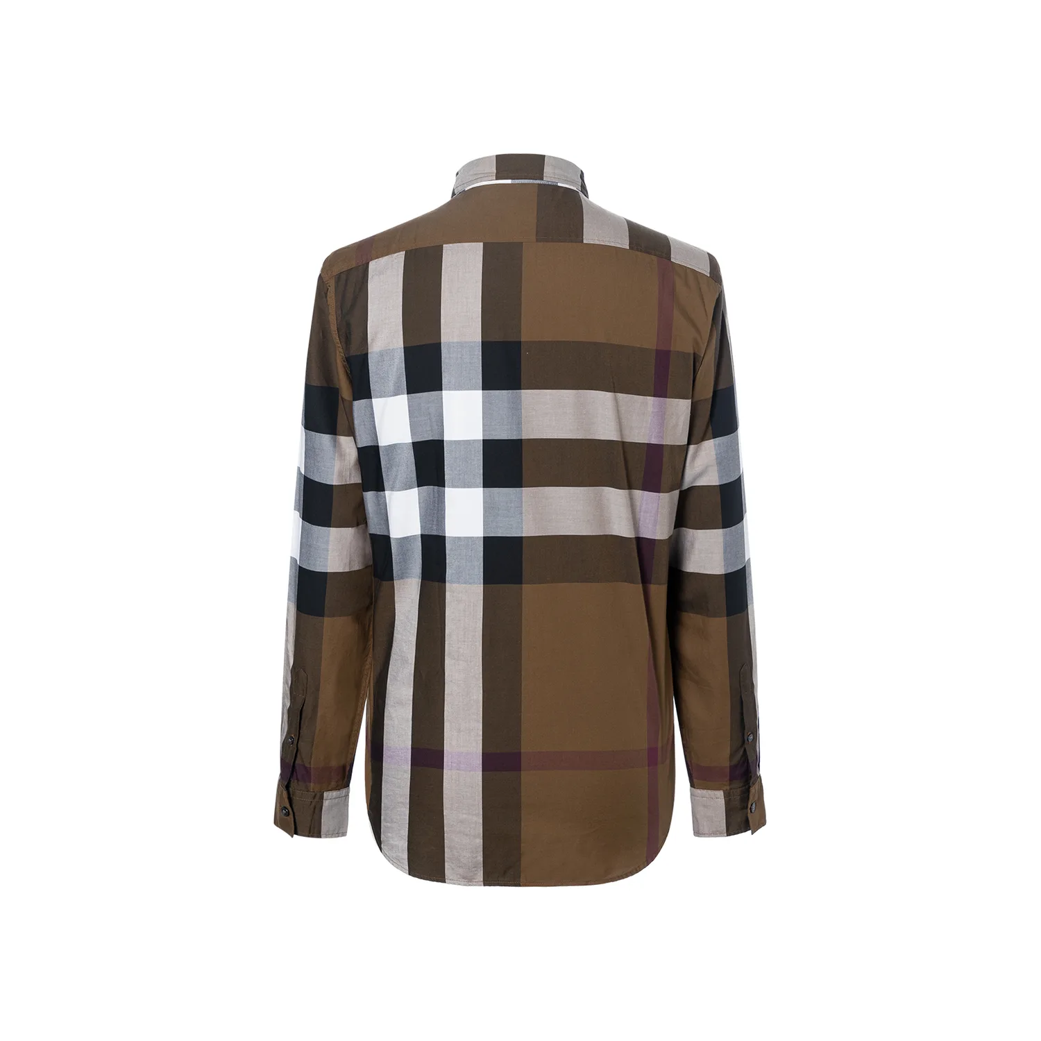 Рубашка мужская Burberry Umber Lapel Moderate Others, стиль главной улицы, весна-осень, цвет Umber — фото 4