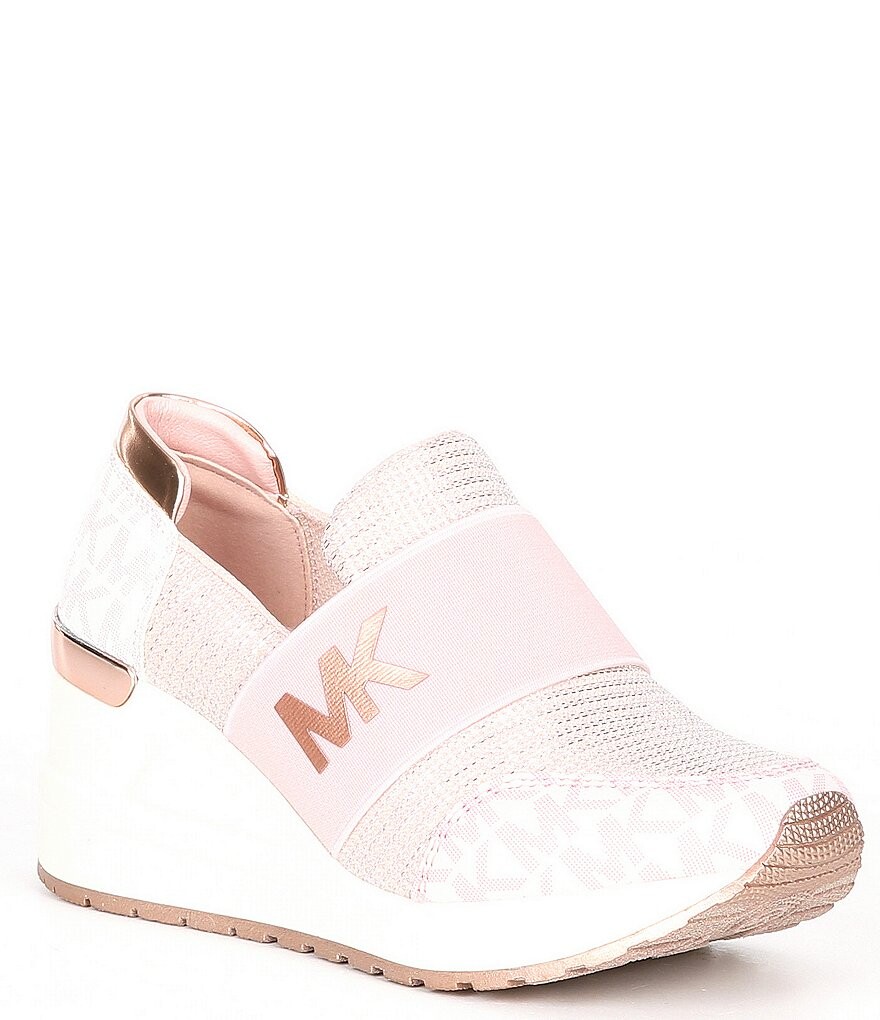

Кроссовки Michael Kors Girls' Neo Flex II на танкетке с металлизированной нитью (молодежная), розовый