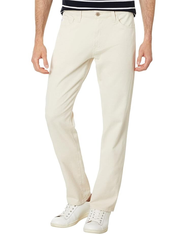 

Брюки AG Jeans Everett Slim Straight Linen Pants, цвет Natural