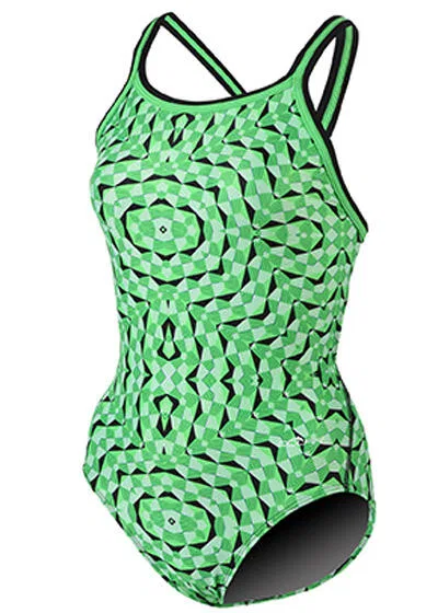 Детский купальник для девочек с принтом Green Optik Dolfin, Grun Fluoreszierendes Grun