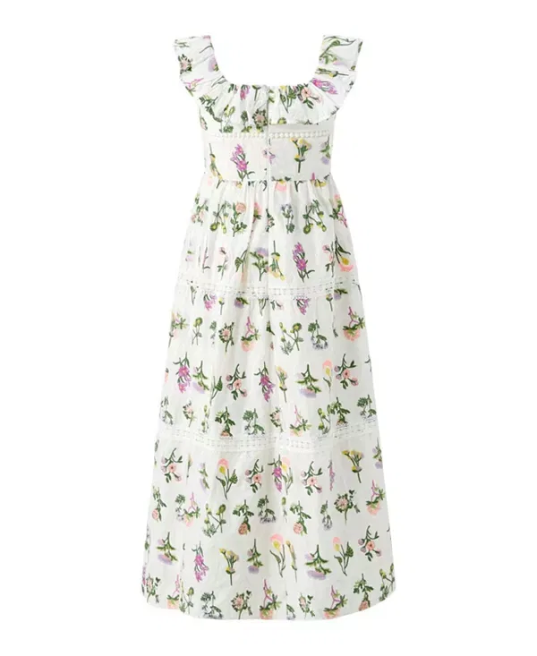Детское платье для девочек с оборками Emely Frill Embroidered Maxi Dress Marlo Kids, Floral — фото 2