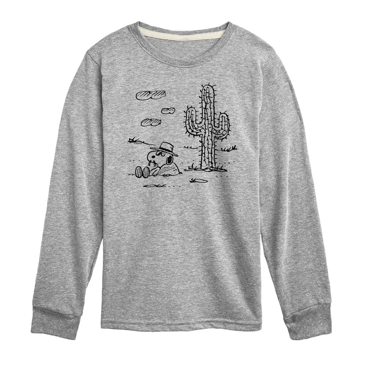 Детская футболка с длинным рукавом с принтом Spike With Cactus Peanuts, Red