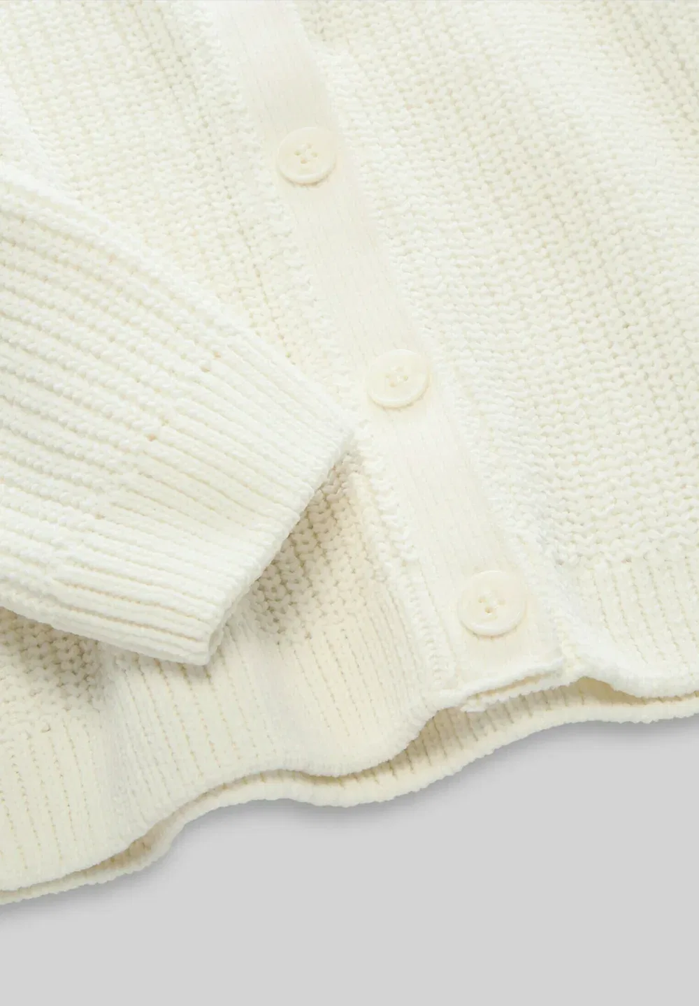 Укороченный кардиган с пуловером и стрикджекеном mit v-ausschnitt - кардиган Tom Tailor, Wool White — фото 3