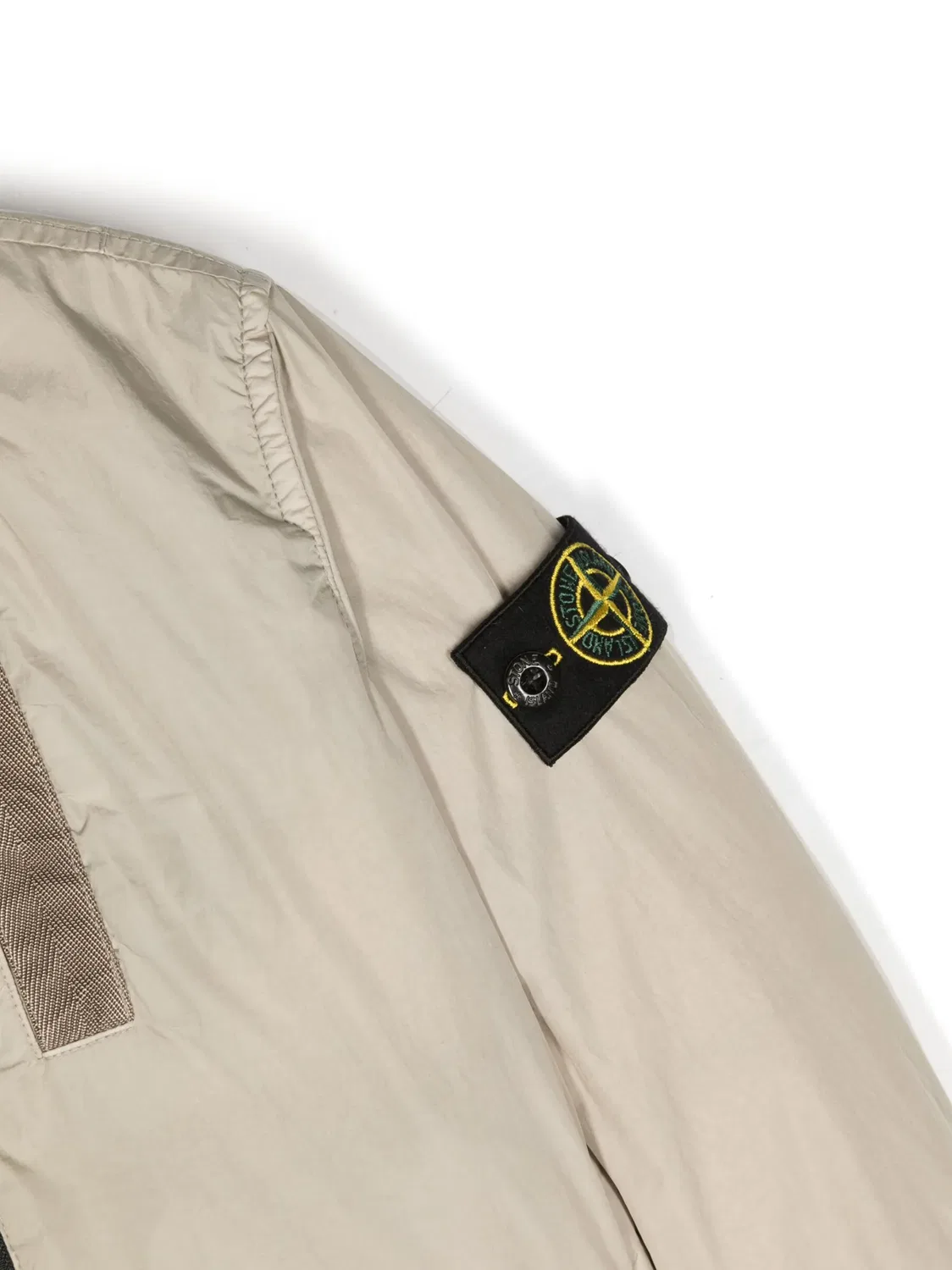 Пуховка с мотивом компаса Stone Island, светлый бежевый — фото 3