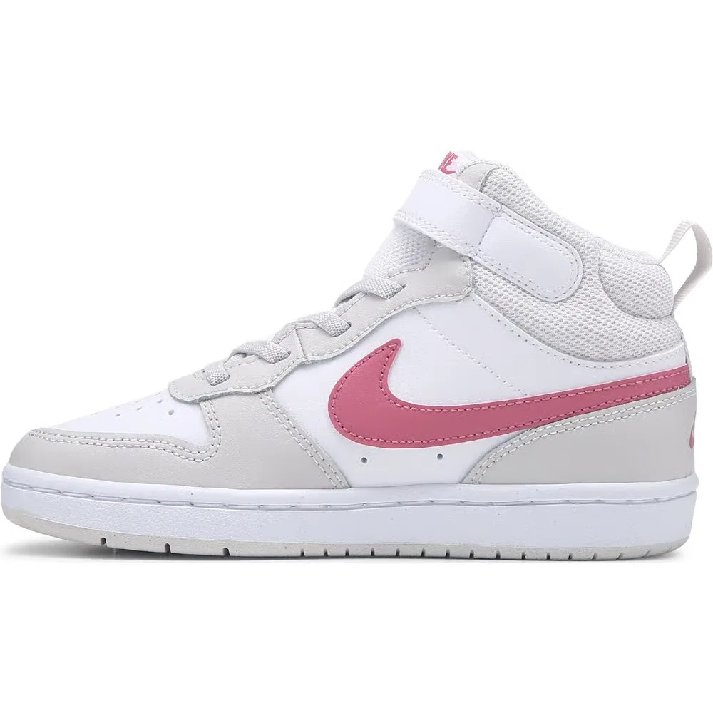 Детские высокие кроссовки Court Borough Mid 2 Nike, White/Peony — фото 3
