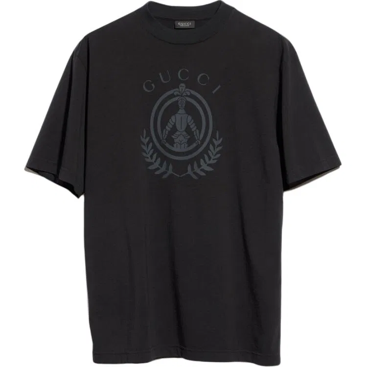 Футболка Gucci свободного кроя с круглым вырезом, мужская, черная — фото 3