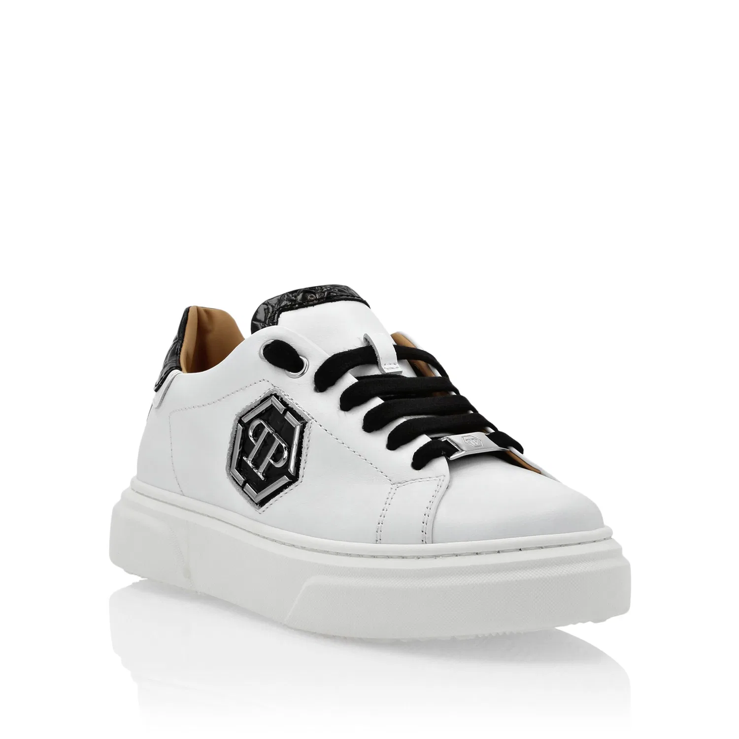 Детские кроссовки с низким верхом PHILIPP PLEIN, White/Black