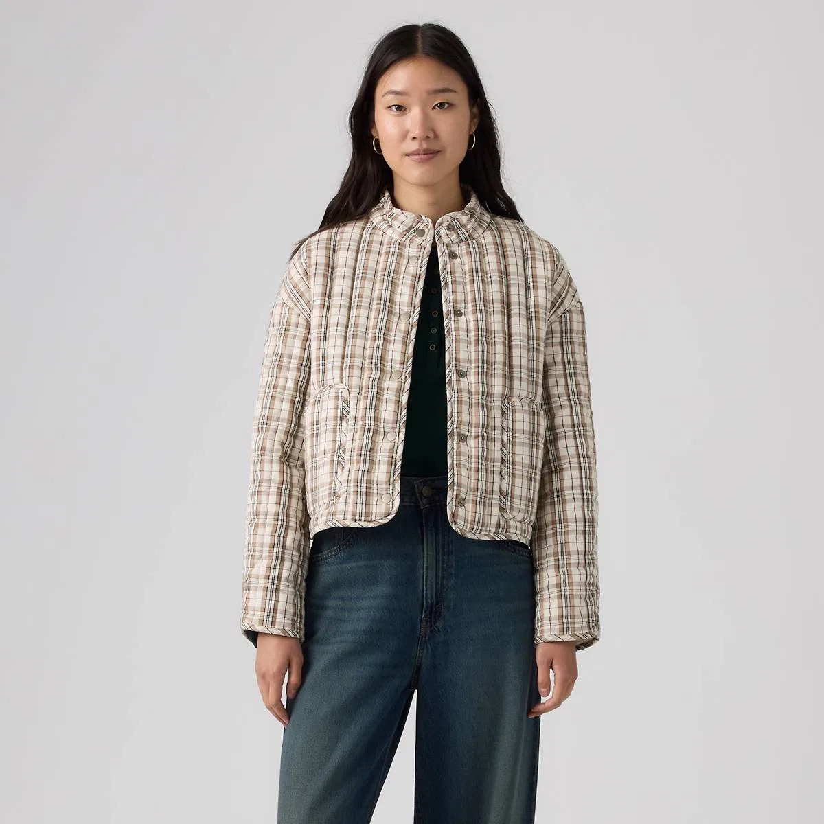 Стеганая куртка-подкладка Lana Levi's, Bea Plaid Egret - Multi-Color — фото 3