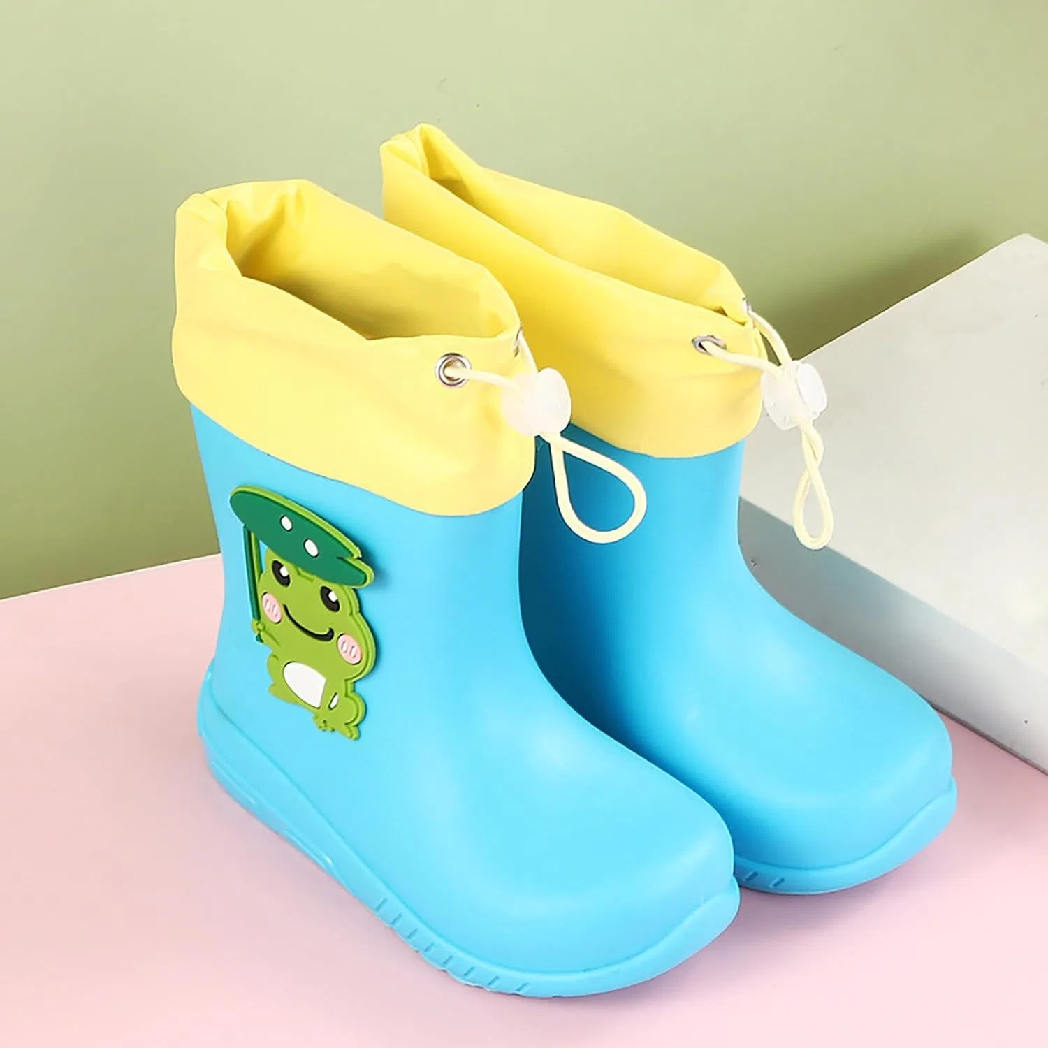 Детские сапоги дождевые с принтом динозавров Boys Girls Dinosaur Rain Boots, Blue — фото 3