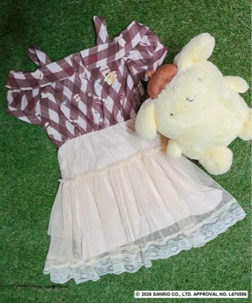 Детское платье с принтом и тюлевой юбкой Pompompurin, axes femme, Brown