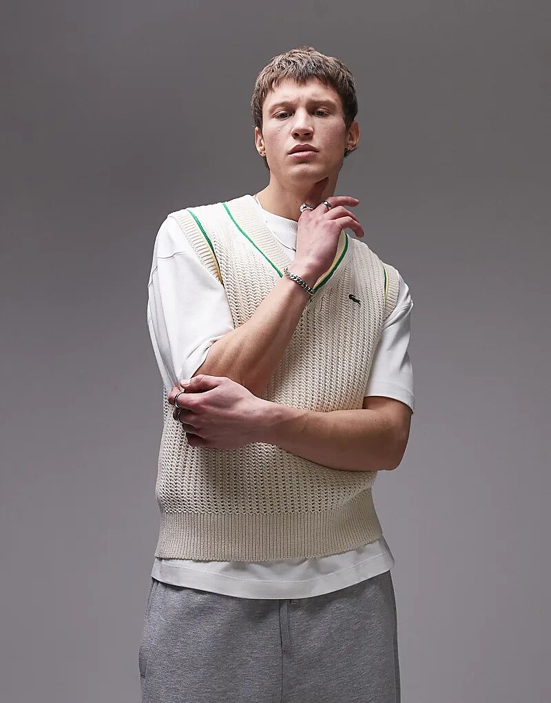 

Трикотажный жилет-джемпер в оттенке белого Lacoste