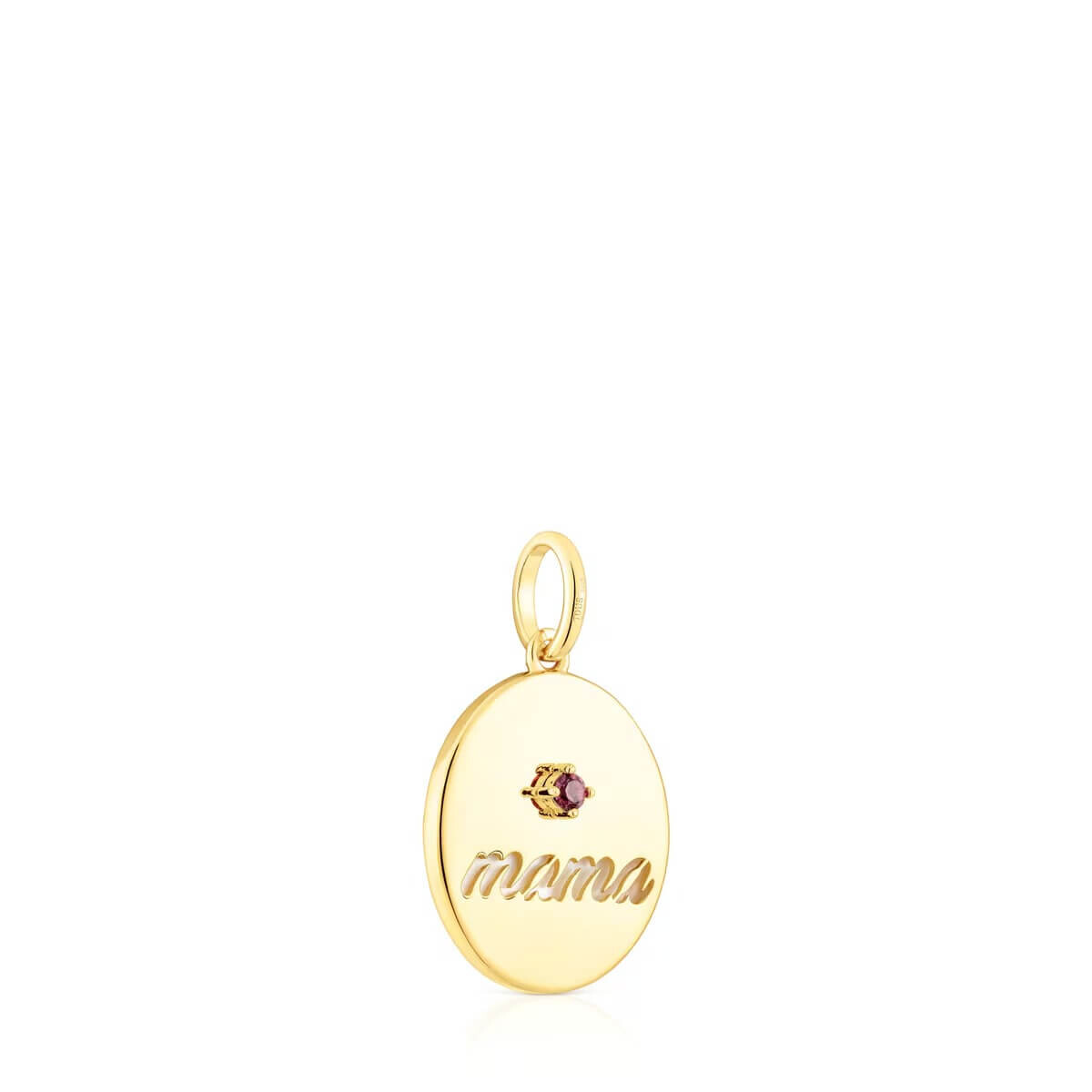 Кулон-медальон Tous Mama Reversible, серебро позолоченное/перламутр/родолит — фото 2