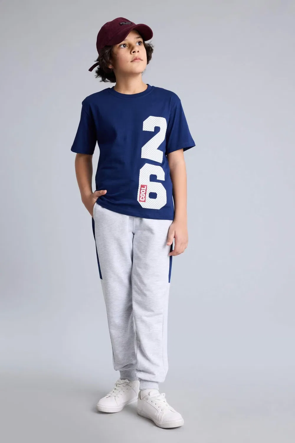 Комплект оверсайз с принтом 2 piece oversize fit set Defacto, темно-синий — фото 2