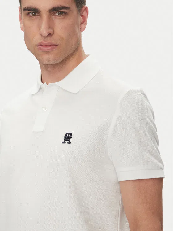 Поло regular fit Tommy Hilfiger, белый — фото 4