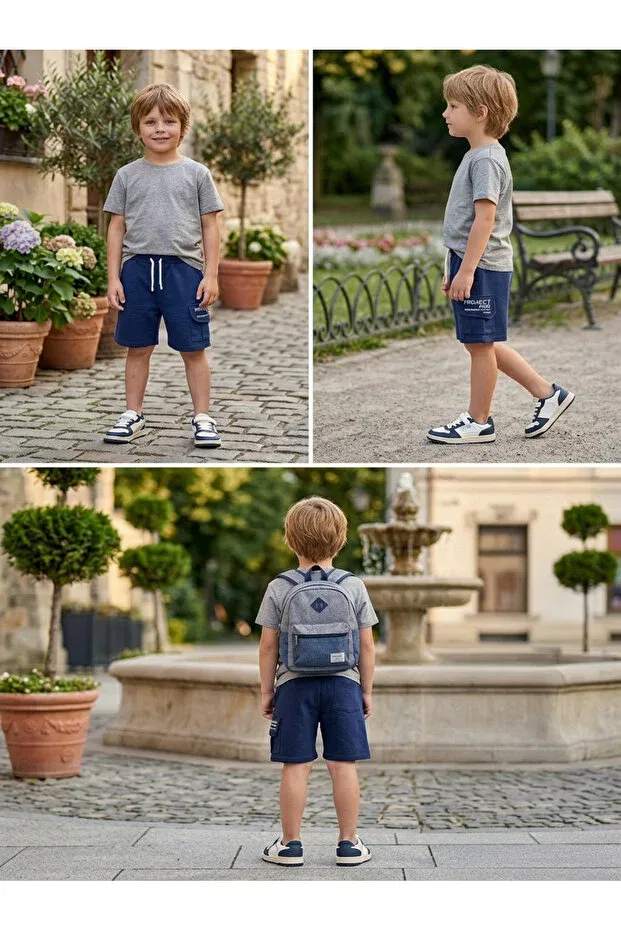 Детские шорты для мальчиков с принтом Project Paris, Meyastore, Navy Blue
